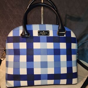 Kate SpadeKate Spade Blue Pacific Gingham Print  Grove Street Millie Handbag